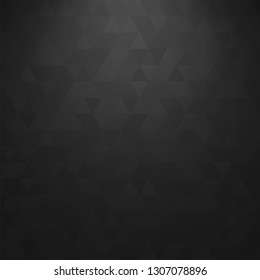 Vector black geometric background with lighting. Abstract texture with triangles.