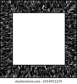 Vector black geometric frame drawn in doodle style on a white background