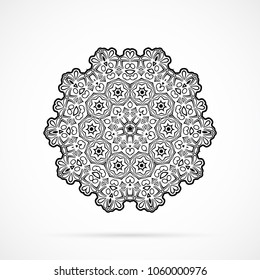 Vector Black Geometry Mandala over white