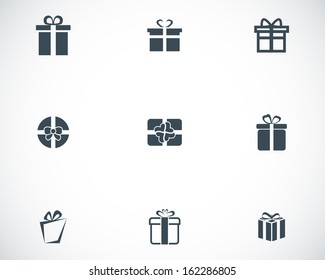 Vector black gift icons set