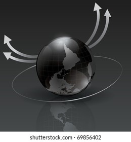 Vector Black Glass Globe for Big Business