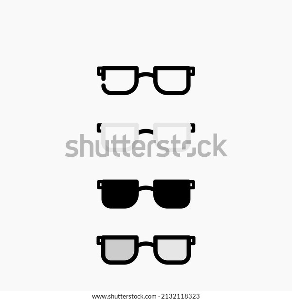 Vector Black Glasses Icons Set On Stock Vector Royalty Free 2132118323 Shutterstock 9950