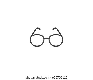 Vector black glasses line icon on white background