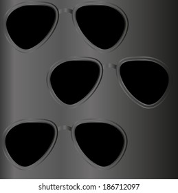 vector black glasses on background