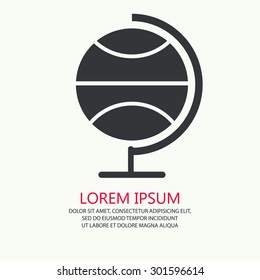 Vector of black globe symbol or icon
