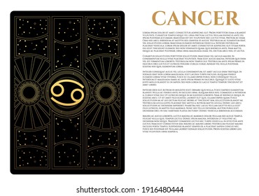 Vector black and gold abstraction of cancer symbol