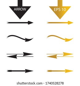 Vector of black and gold arrow EPS 