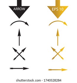 Vector of black and gold arrow EPS 