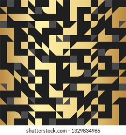 Vector black and gold background/ Abstract geometric hipster fashion design print stylish trendy triangle pattern/ Goldeen texture