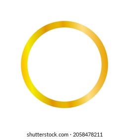 Vector black and gold circle frame blank template isolated on white background, simple golden frame, blank template.