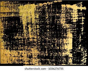 Vector black and gold design template for brochures, flyers, typographic emblems, logo, banners. Golden painting abstract modern background.