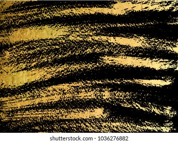 Vector black and gold design template for brochures, flyers, typographic emblems, logo, banners. Golden painting abstract modern background.