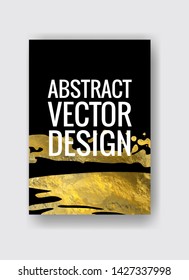 Vector Black and Gold Design Template for Brochures, Flyers, Mobile Technologies, Applications, Online Services, Typographic Emblems, Logo, Banners. Golden Abstract Modern Background