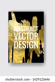 Vector Black and Gold Design Template for Brochures, Flyers, Mobile Technologies, Applications, Online Services, Typographic Emblems, Logo, Banners. Golden Abstract Modern Background