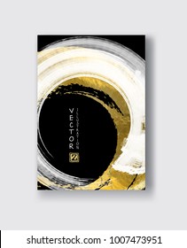 Vector Black and Gold Design Templates for Brochures, Flyers, Mobile Technologies, Applications, Online Services, Typographic Emblems, Logo, Banners and Infographic. Golden Abstract Modern Background.