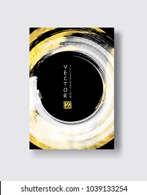 Vector Black and Gold Design Templates for Brochures, Flyers, Mobile Technologies, Applications, Online Services, Typographic Emblems, Logo, Banners and Infographic. Golden Abstract Modern Background.