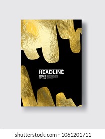 Vector Black and Gold Design Templates for Brochures, Flyers, Mobile Technologies, Applications, Online Services, Typographic Emblems, Logo, Banners and Infographic. Golden Abstract Modern Background.