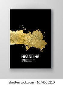 Vector Black and Gold Design Templates for Brochures, Flyers, Mobile Technologies, Applications, Online Services, Typographic Emblems, Logo, Banners and Infographic. Golden Abstract Modern Background.