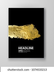 Vector Black and Gold Design Templates for Brochures, Flyers, Mobile Technologies, Applications, Online Services, Typographic Emblems, Logo, Banners and Infographic. Golden Abstract Modern Background.