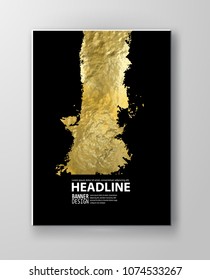 Vector Black and Gold Design Templates for Brochures, Flyers, Mobile Technologies, Applications, Online Services, Typographic Emblems, Logo, Banners and Infographic. Golden Abstract Modern Background.