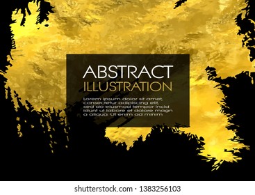 Vector Black and Gold Design Templates for Brochures, Flyers, Mobile Technologies, Applications, Online Services, Typographic Emblems, Logo, Banners and Infographic. Golden Abstract Modern Background.
