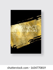 Vector Black and Gold Design Templates for Brochures, Flyers, Mobile Technologies, Applications, Online Services, Typographic Emblems, Logo, Banners and Infographic. Golden Abstract Modern Background.