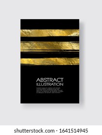 Vector Black and Gold Design Templates for Brochures, Flyers, Mobile Technologies, Applications, Online Services, Typographic Emblems, Logo, Banners and Infographic. Golden Abstract Modern Background.