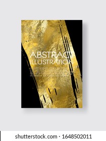 Plantillas de diseño en blanco y negro vectorial para folletos, volantes, tecnologías móviles, aplicaciones, servicios en línea, emblemas tipográficos, logotipos, banners e infográficos. Fondo De Oro Abstracto Moderno.