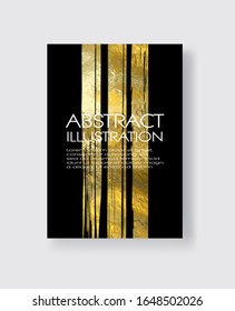 Vector Black and Gold Design Templates for Brochures, Flyers, Mobile Technologies, Applications, Online Services, Typographic Emblems, Logo, Banners and Infographic. Golden Abstract Modern Background.
