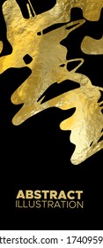 Vector Schwarz und Gold Design Vorlagen für Broschüren, Flyer, Mobiltechnologie, Anwendungen, Online Services, typografische Embleme, Logos, Banner und Infografiken. Golden Abstract Background.