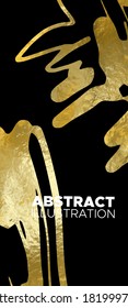 Modelos de diseño de oro y negro vectores para folletos, volantes, tecnologías móviles, aplicaciones, servicios en línea, emblemas tipográficos, logotipos, banners e infografía. Fondo Resumen de Oro.