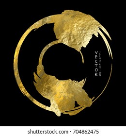 Vector Black and Gold Design Templates for Brochures, Flyers, Mobile Technologies, Applications, Online Services, Typographic Emblems, Logo, Banners and Infographic. Golden Abstract Modern Background.