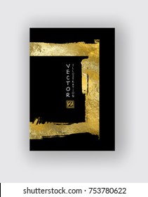 Vector Black and Gold Design Templates for Brochures, Flyers, Mobile Technologies, Applications, Online Services, Typographic Emblems, Logo, Banners and Infographic. Golden Abstract Modern Background.