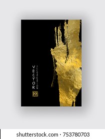 Vector Black and Gold Design Templates for Brochures, Flyers, Mobile Technologies, Applications, Online Services, Typographic Emblems, Logo, Banners and Infographic. Golden Abstract Modern Background.