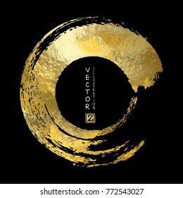 Vector Black and Gold Design Templates for Brochures, Flyers, Mobile Technologies, Applications, Online Services, Typographic Emblems, Logo, Banners and Infographic. Golden Abstract Modern Background.