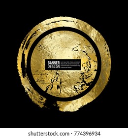 Vector Black and Gold Design Templates for Brochures, Flyers, Mobile Technologies, Applications, Online Services, Typographic Emblems, Logo, Banners and Infographic. Golden Abstract Modern Background.