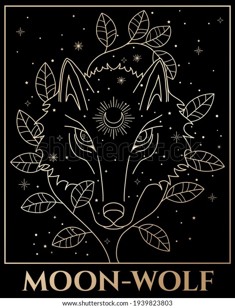 Vector Black Gold Illustration Wolf Head Stock Vector Royalty Free