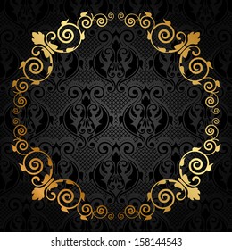 Vector black and gold luxury frame