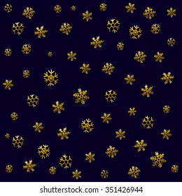 Vector black and gold luxury frame snow art 2016