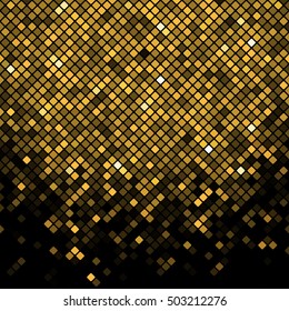 Vector black & gold mosaic background