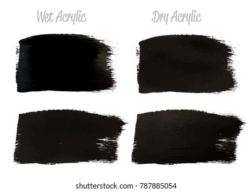 Vector black and gold paint smear stroke stain set. Abstract gold glittering textured art illustration. Brush stroke isolated on white. Hand painted backdrop for greeting, gift, wedding, birthday card