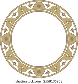 Vector black and gold round gothic ornament. Medieval European circle, ring, border. Classic pattern of the Germans, Angles, Saxons, Franks.
