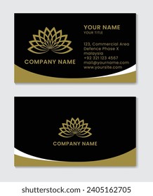 Vector Black Gold White Elegant Business card Template