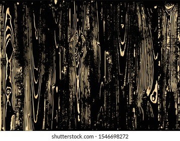 Vector black and gold wooden background. Golden pattern with wooden texture. Trendy background for design invitation, business card.