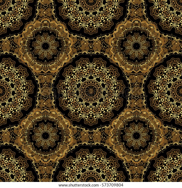 Vector black and golden pattern for\
your designs and backgrounds. Modern geometric seamless pattern for\
wrapping paper, fabric or textile. Vintage\
ornament.