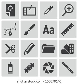 Vector black  graphic design  icons set