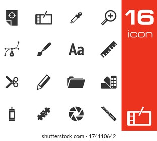 Vector Black  Graphic Design Icons Set On White Background