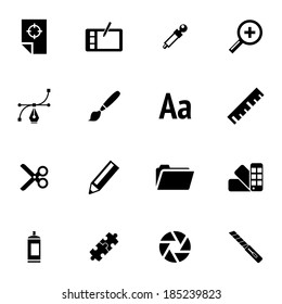 Vector black  graphic design  icons set on white background