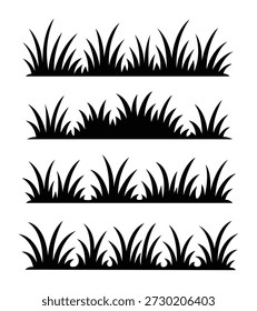 Vector Black Grass Silhouette Collection