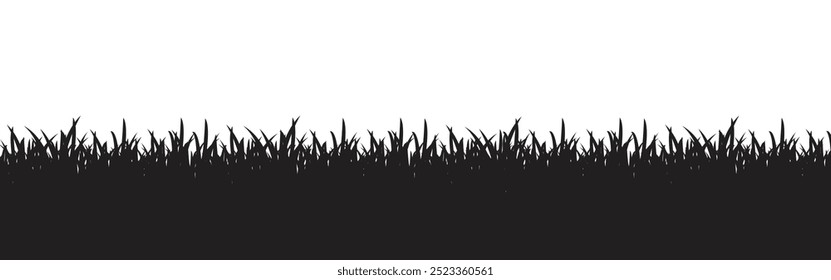 Vektorgrafik Schwarz Gras Silhouette einzeln auf Weiß